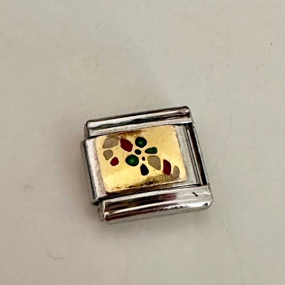 Candy Cane Christmas Italian Charm Bracelet Charm